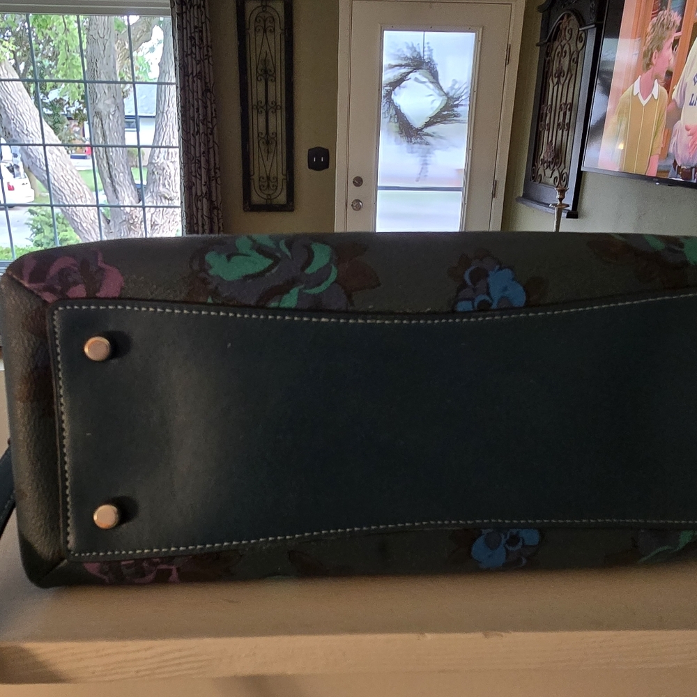 Coach Lille Carryall With Jumbo Floral Print, Deep Turquoise/ Teal Multi /Purple - Picture 2 of 8